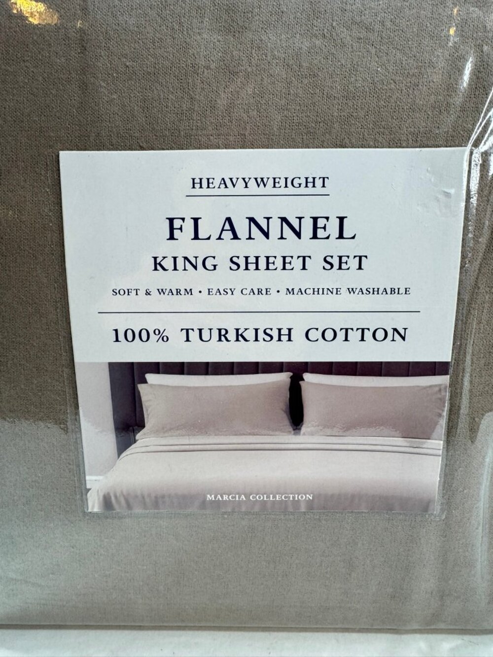 Flannel Heavyweight King Sheet Set Turkish Cotton Marcia Collection New - Picture 3 of 8